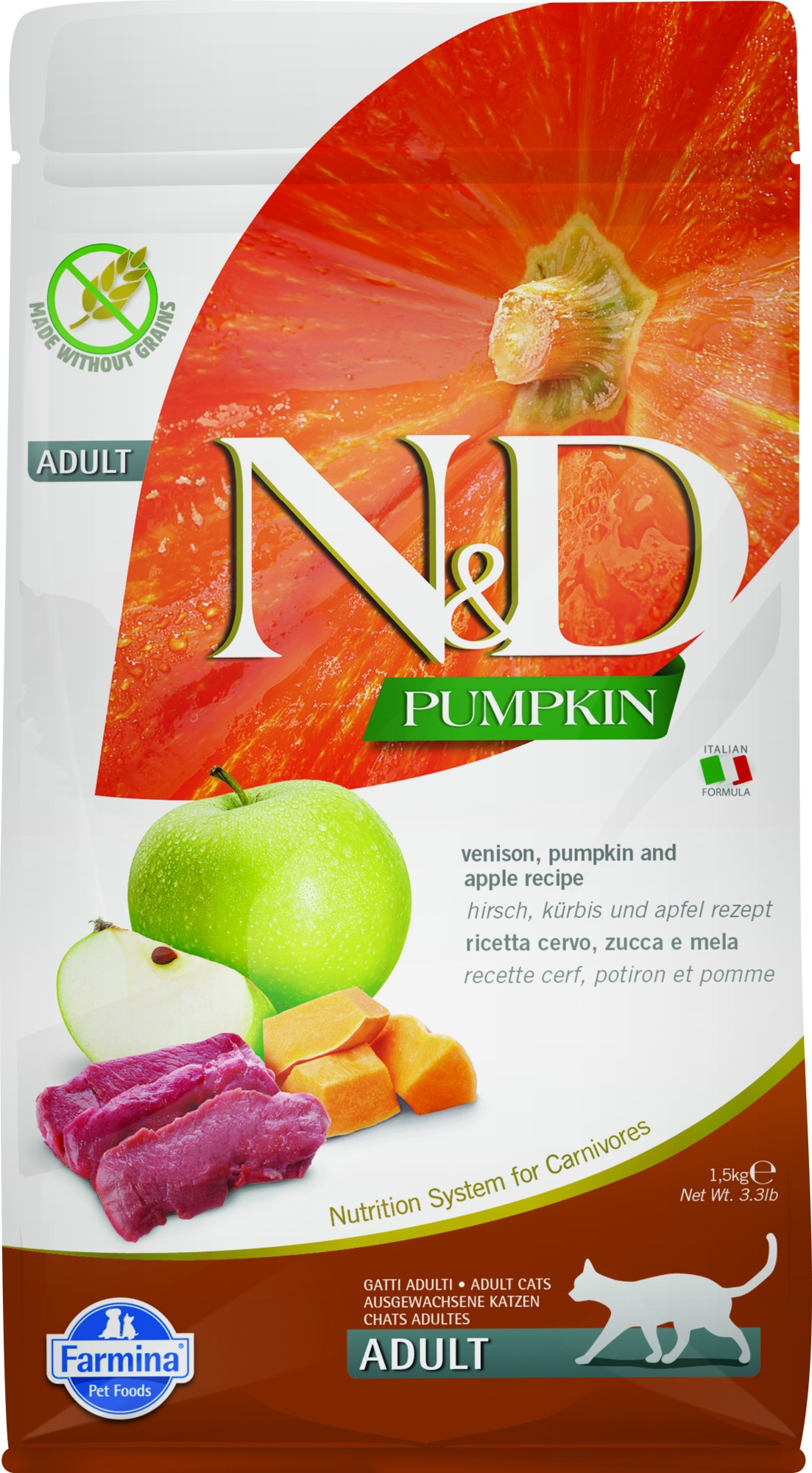 N&D Pumpkin nourriture pour chats Cerf 1,5 kg