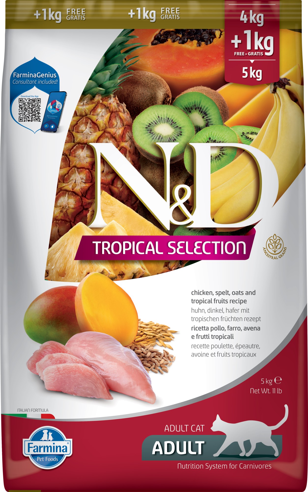 N&D Tropical nourriture pour chats Poulet 5 kg