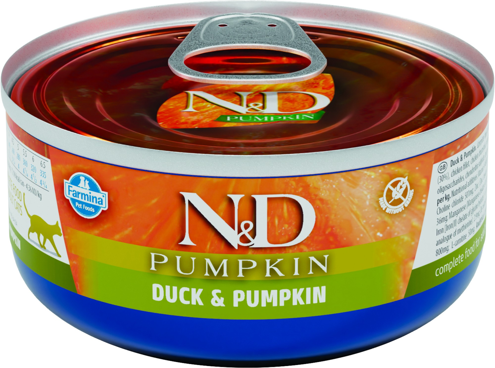 N&D Pumpkin nourriture humide pour chats Canard 70 gr. - par 24 pièces