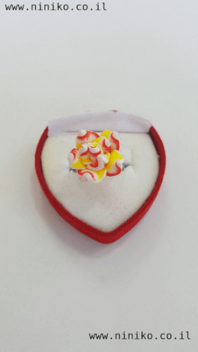 טבעת פרח לילדות בצבע צהוב