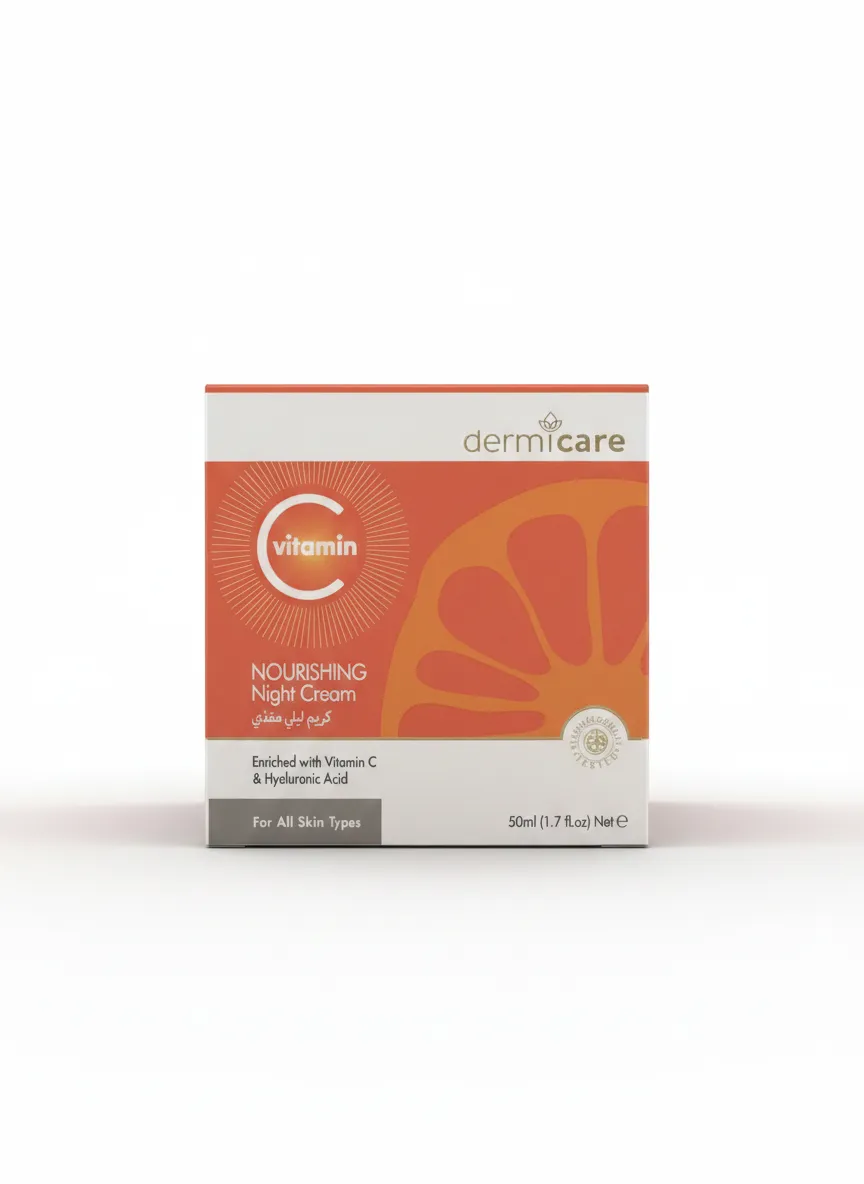 مرطب ليلي بفيتامين سي من ديرميكير 50 مل
