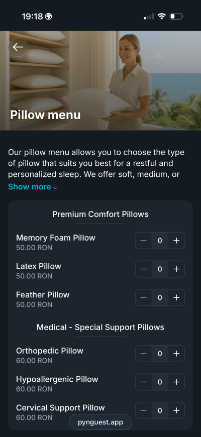 Pillow Menu