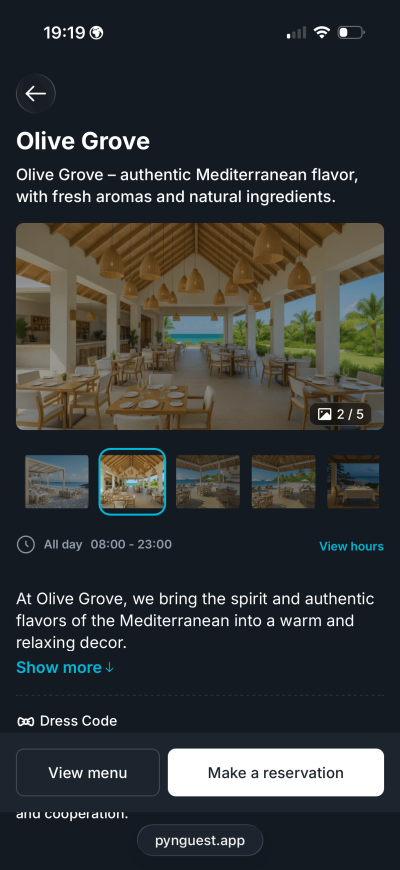 Restaurant Page