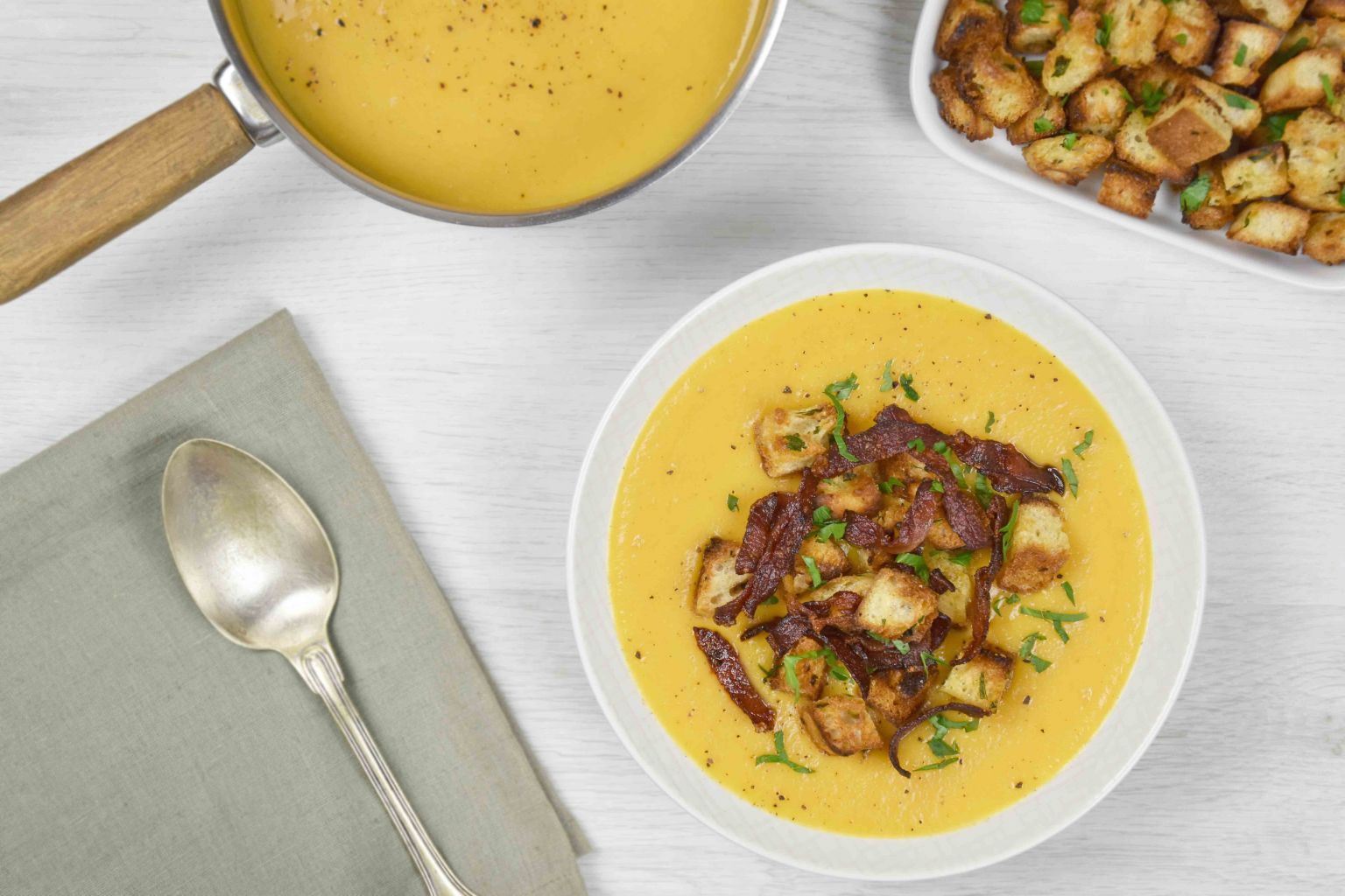 Soupe De Légumes Au Bacon Croustillant - 