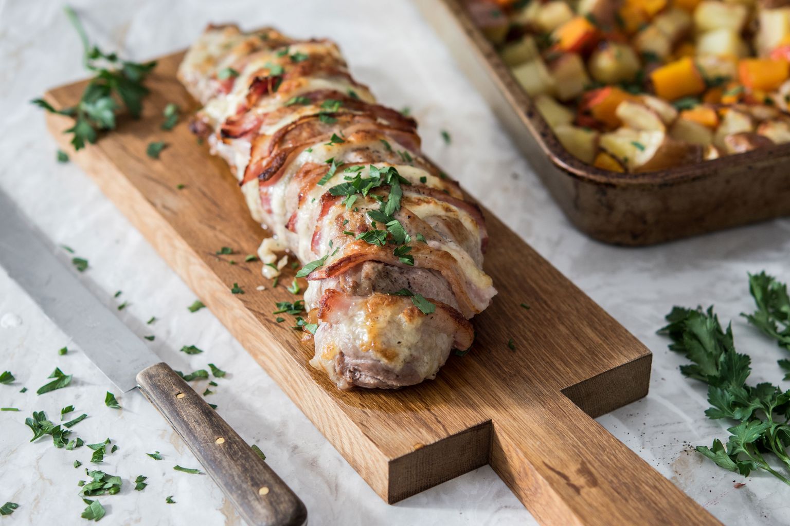 Recette Filet Mignon De Porc A La Poitrine Fumee Et Mozzarella