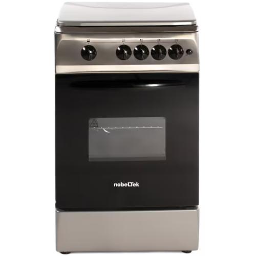 Aragaz NobelTek NLT 5602IX/G1,  dispozitiv siguranta plita si cuptor, aprindere electrica, 50 x 60 cm, Inox