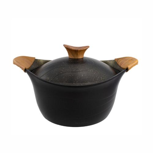 Oala cu capac Neoklein CS30, diametru 30 cm, capacitate 6.8 L, aluminiu turnat, invelis anti-aderent, Negru