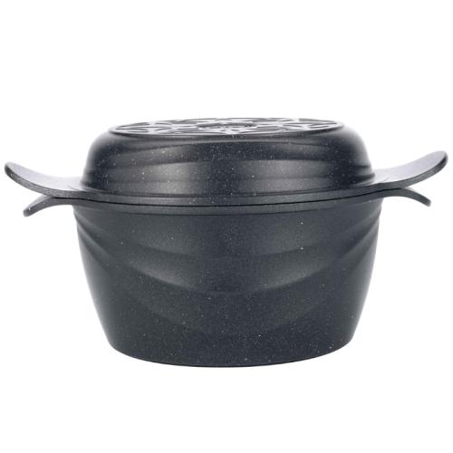 Oala Neoklein CS18-Black 2in1, cu capac ce poate fi folosit ca tigaie, 18 cm, 1.8 L, aluminiu turnat, invelis anti-aderent, Negru