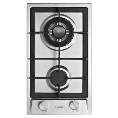 Plita pe gaz incorporabila Samus PSG-32SX2, 2 arzatoare, arzator Wok, argintiu