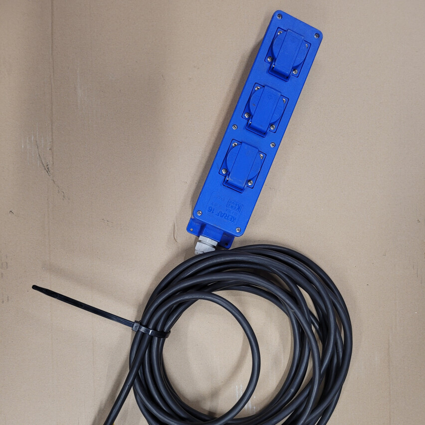 Verlengkabel 230V - 10 meter - 3 voudig 1