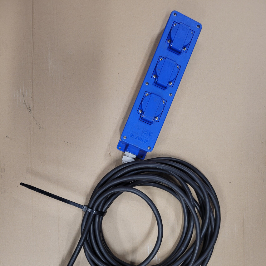 Verlengkabel 230V - 5 meter - 3 voudig 1