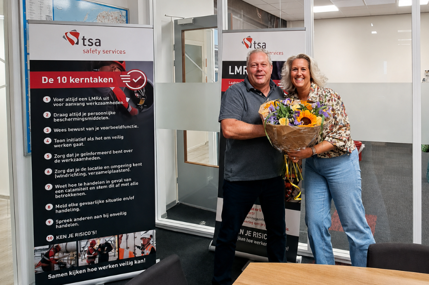 25 jarig jubileum voor  Perry de Bruijn: een collega van het eerste uur binnen TSA Safety Services