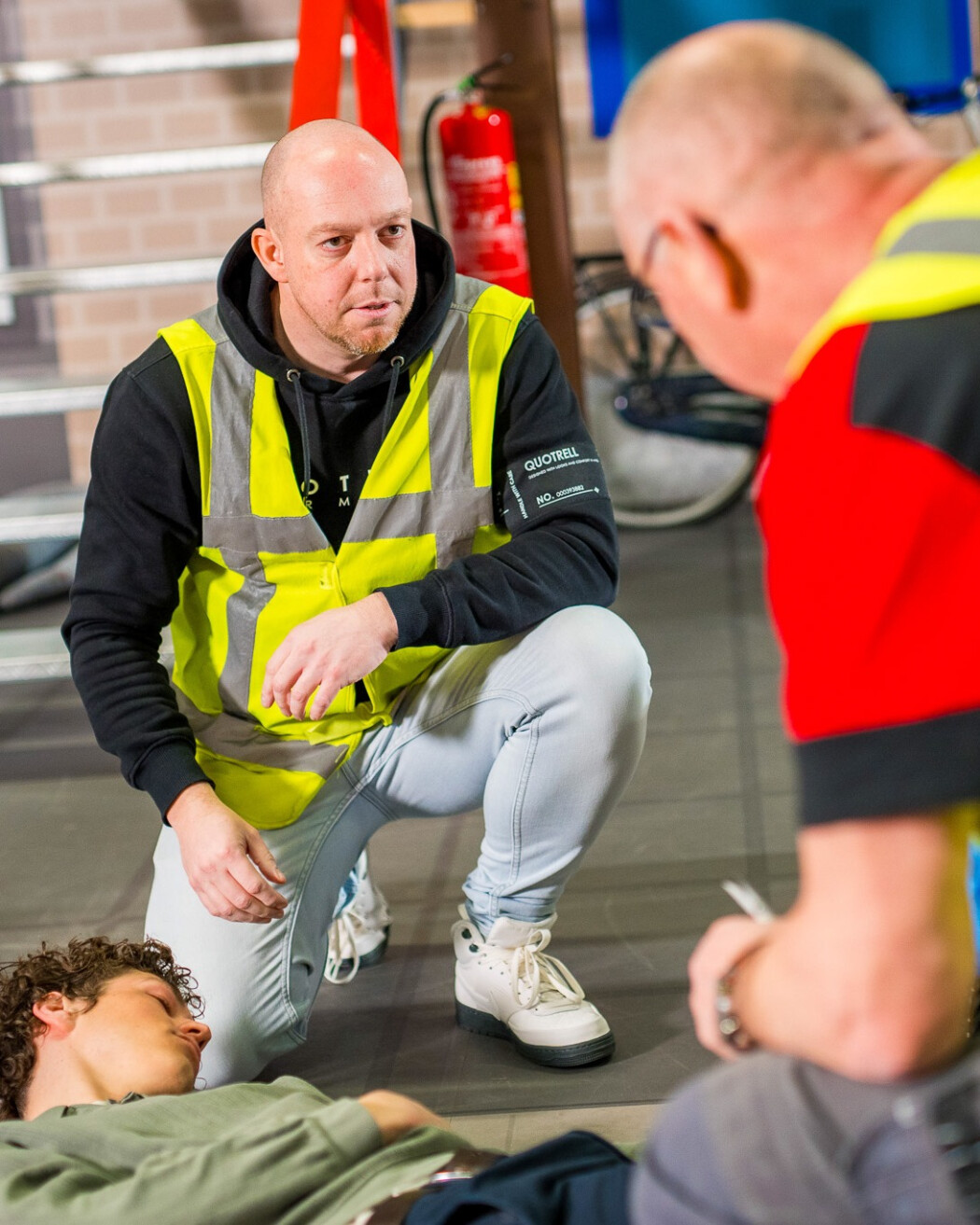 Deelnemers aan een BHV cursus in 1 dag