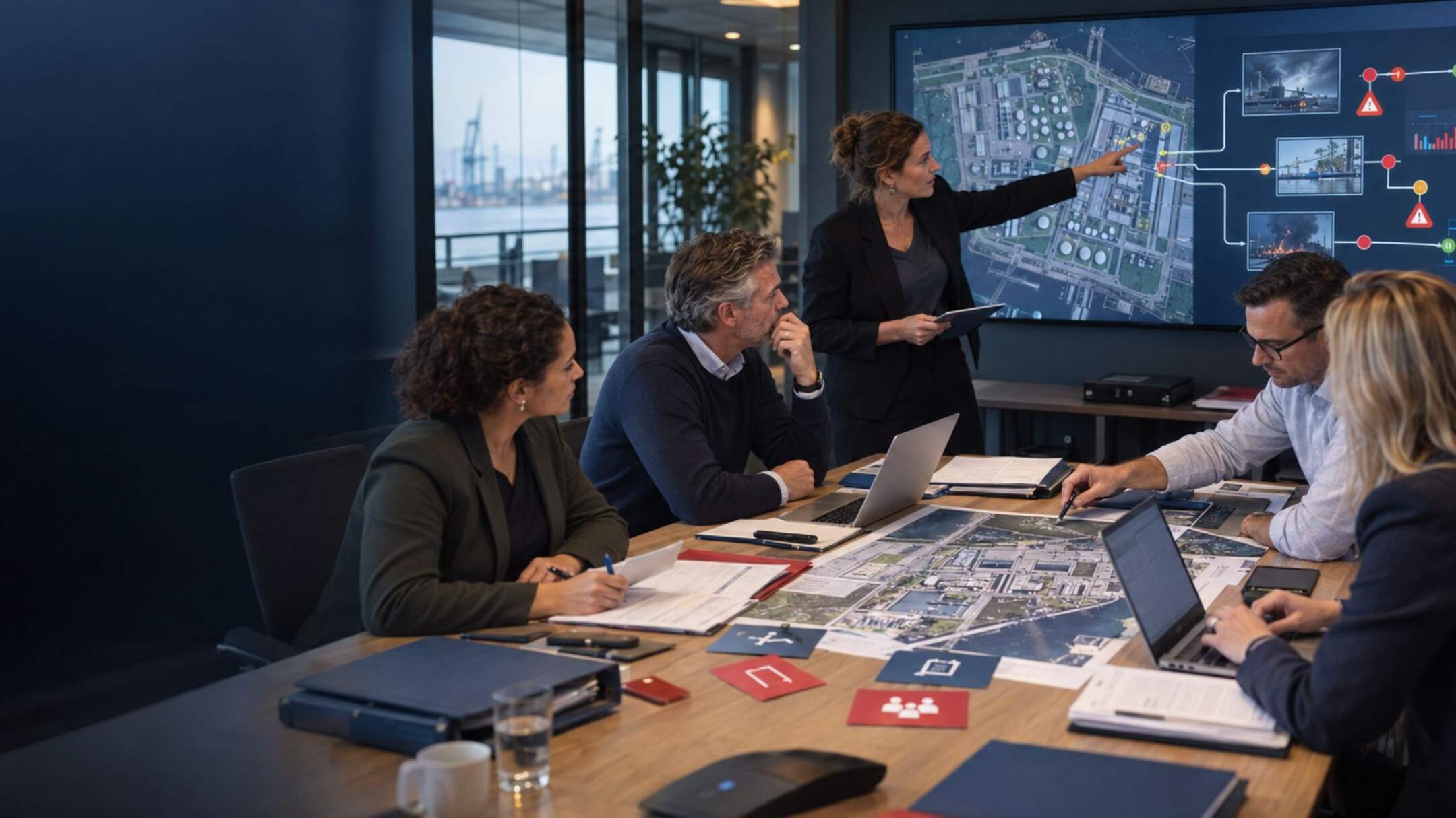 Crisisteam oefent een organisatiespecifiek crisisscenario tijdens een CMT-maatwerktraining.