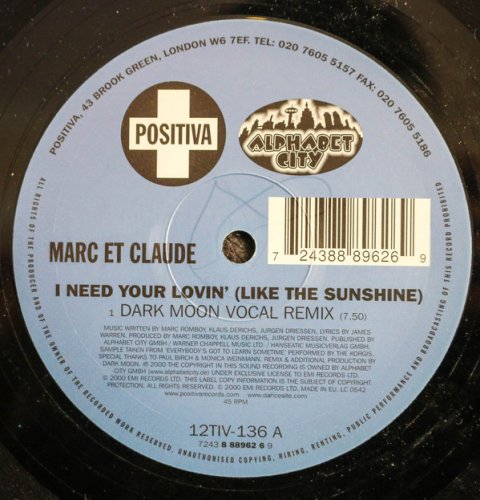I Need Your Lovin' (Like The Sunshine)