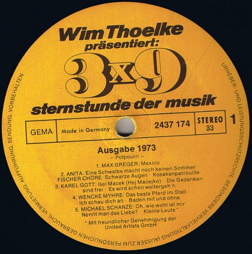 Wim Thoelke Präsentiert: 3x9 - Stars Und Ihre Melodien