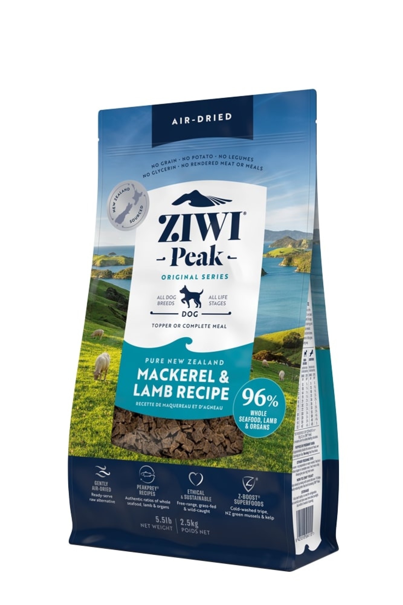 Ziwi Peak Air-Dried Makreel & Lam hondenvoeding 2,5 kg - Ziwi