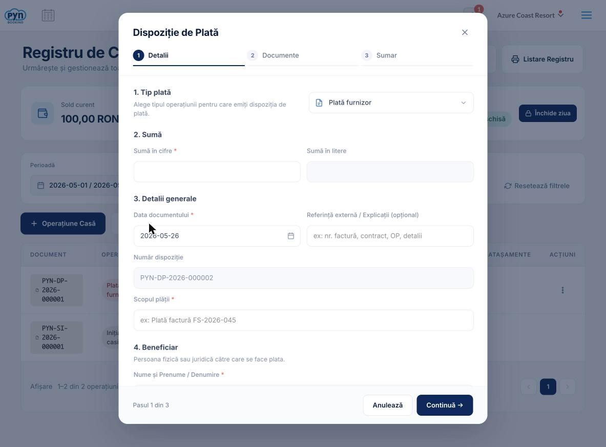 Payment Order Form - step 1 with payment type and beneficiary details