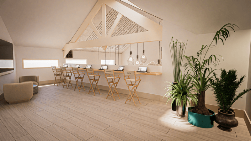 Espace de coworking en mezzanine