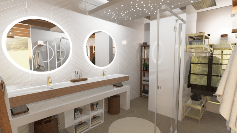 zoom sur la salle de bain