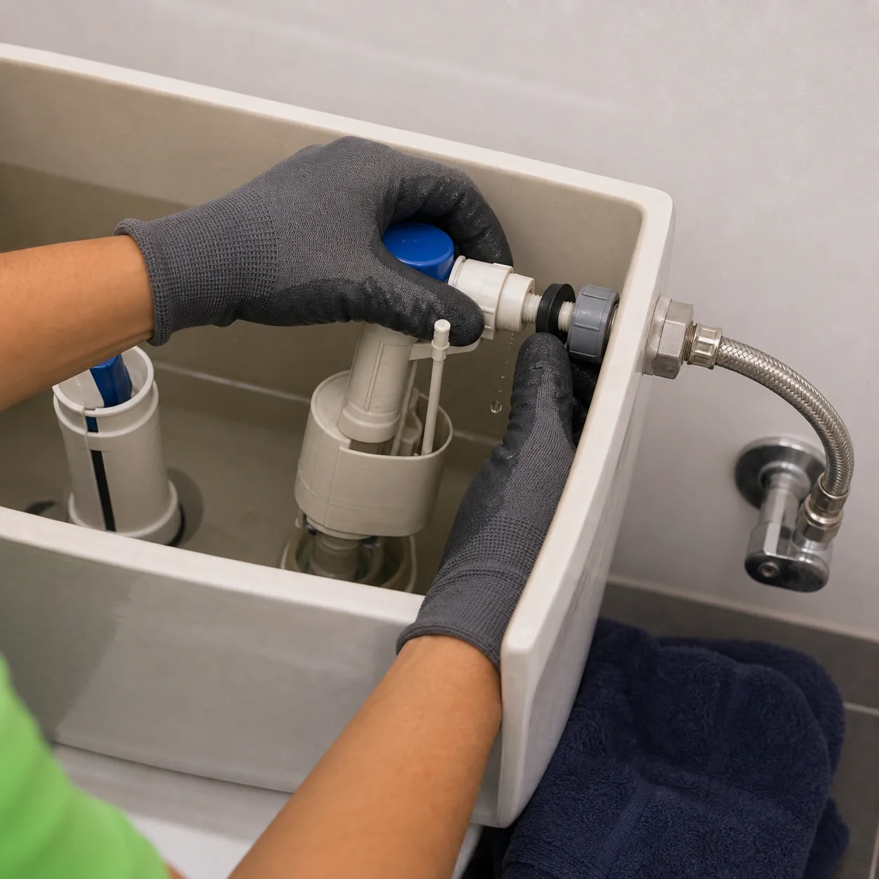 Réparation d'une fuite de WC