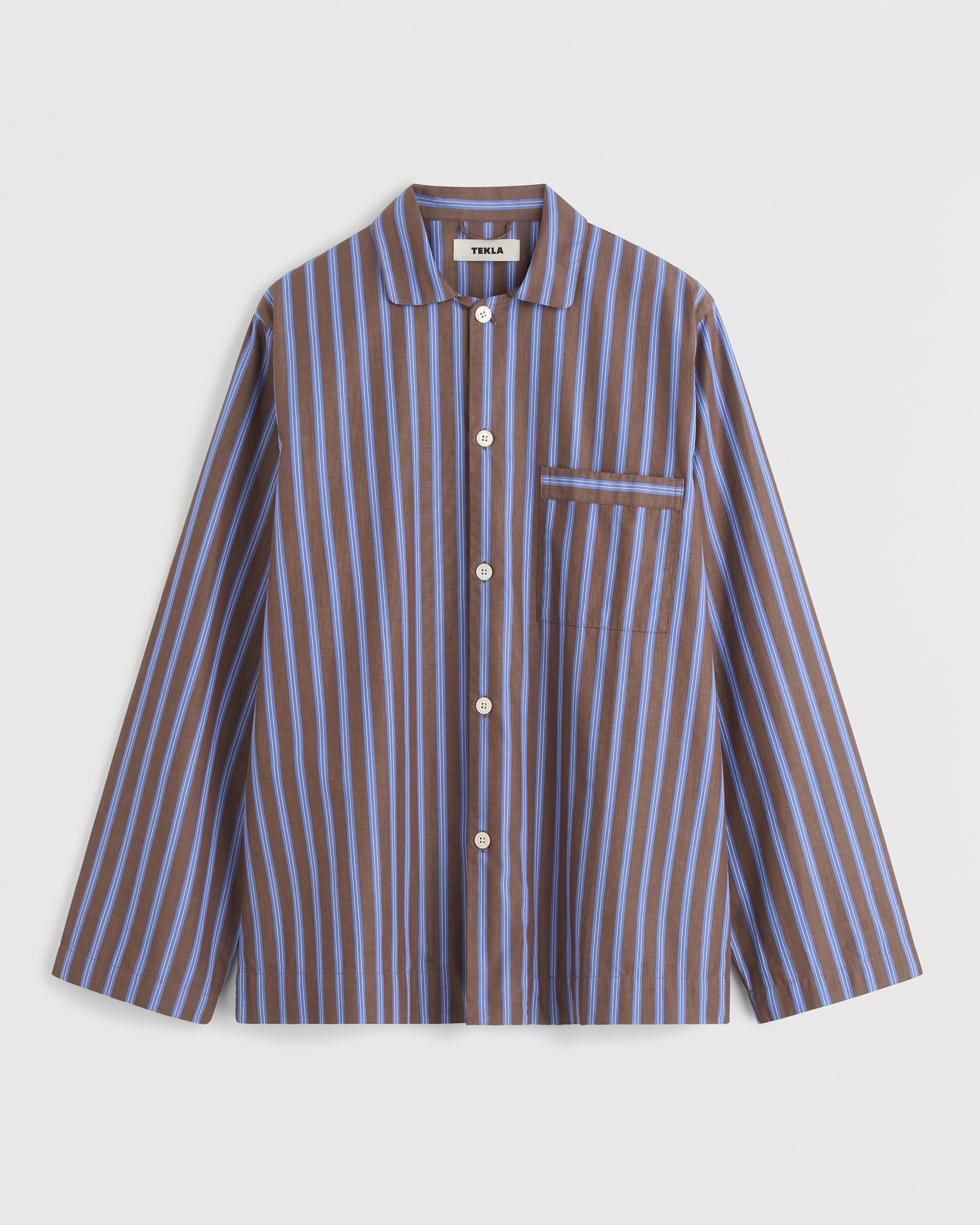 新品:tekla popin stripe shirt lido stripe Poplin pyjamas – long-sleeved shirt – Boro Stripes | Tekla Fabrics