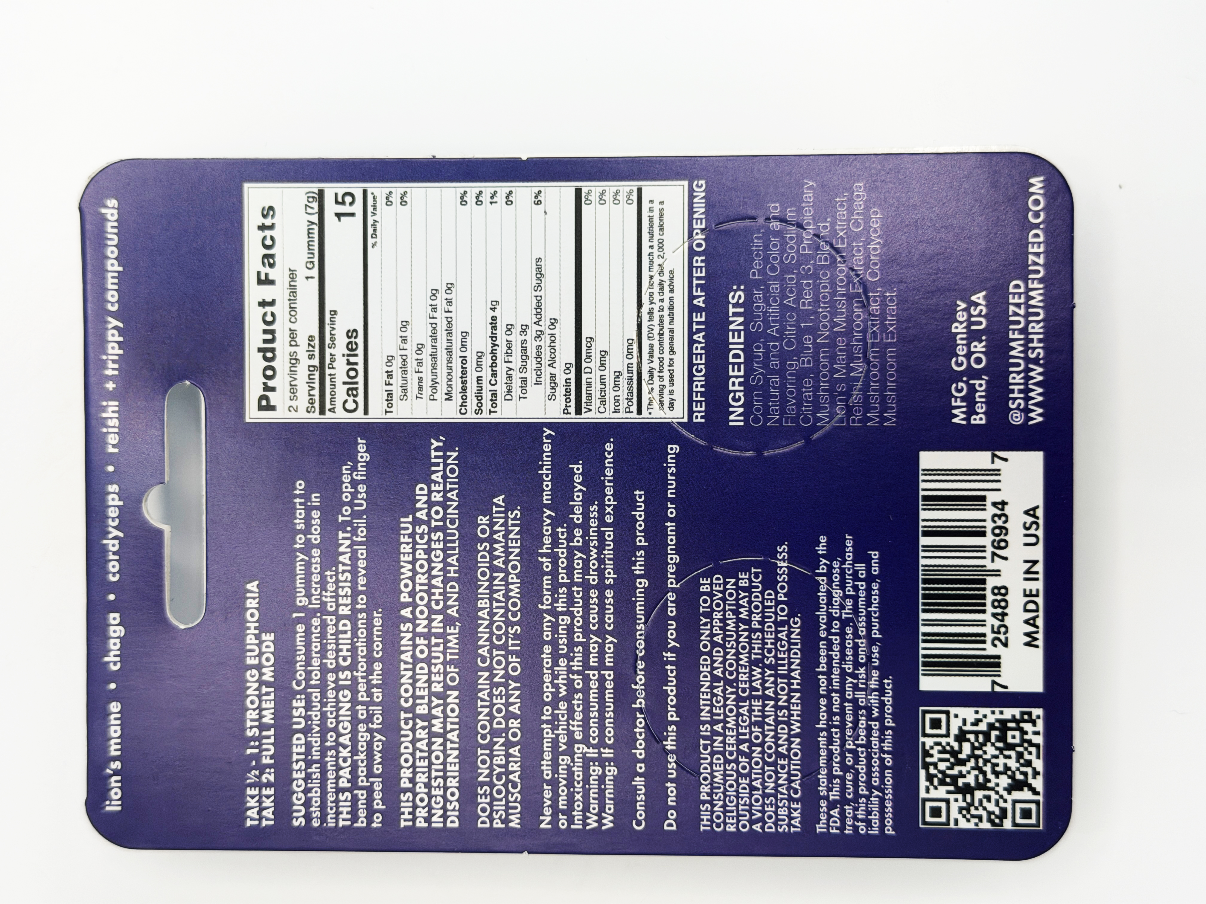 Underdogs Lab Shrumfuzed MAX Gummies 1600mg Each (2ct/pk)-Strawmelon — alternate view 6