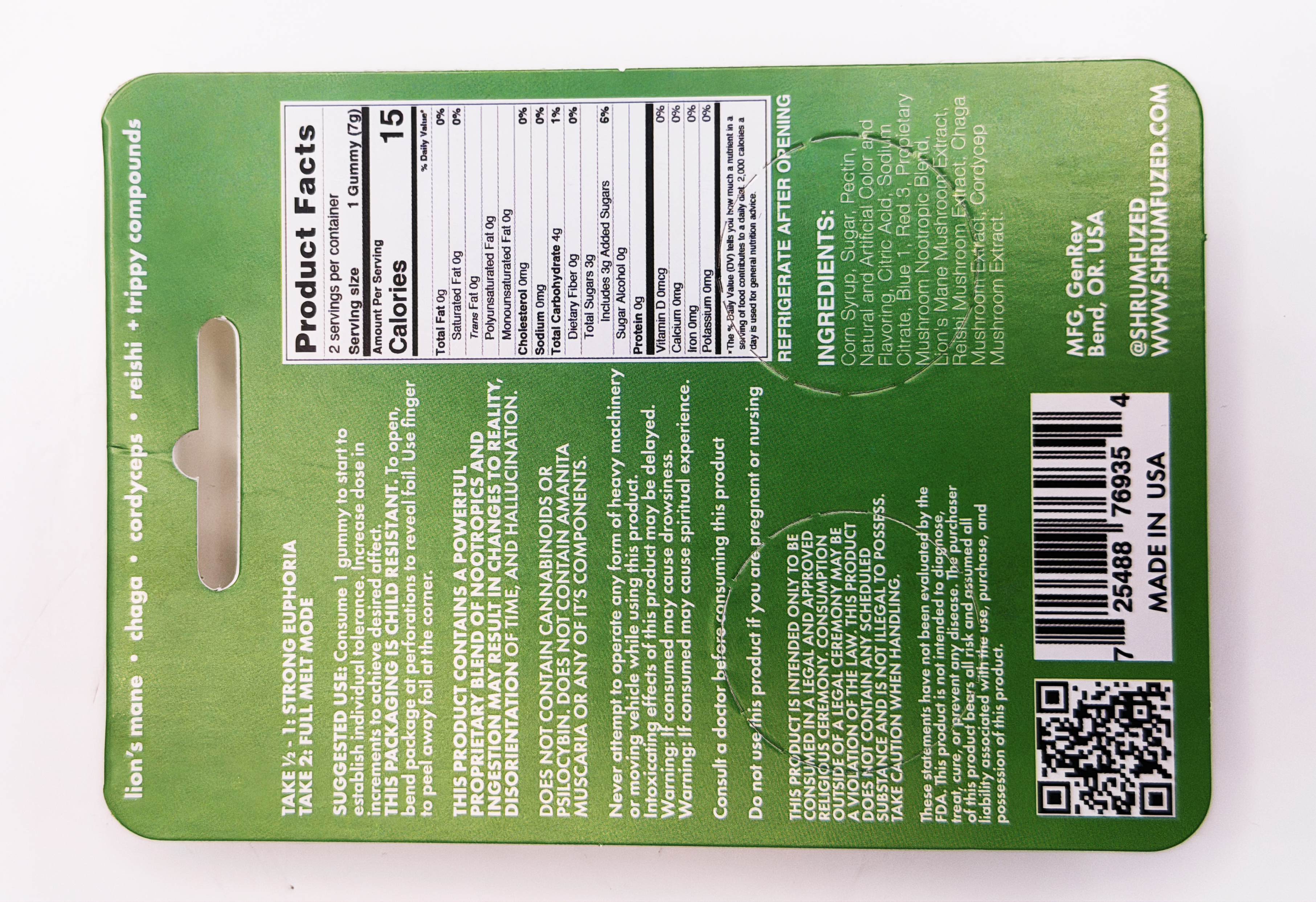 Underdogs Lab Shrumfuzed MAX Gummies 1600mg Each (2ct/pk)-Strawmelon — alternate view 9