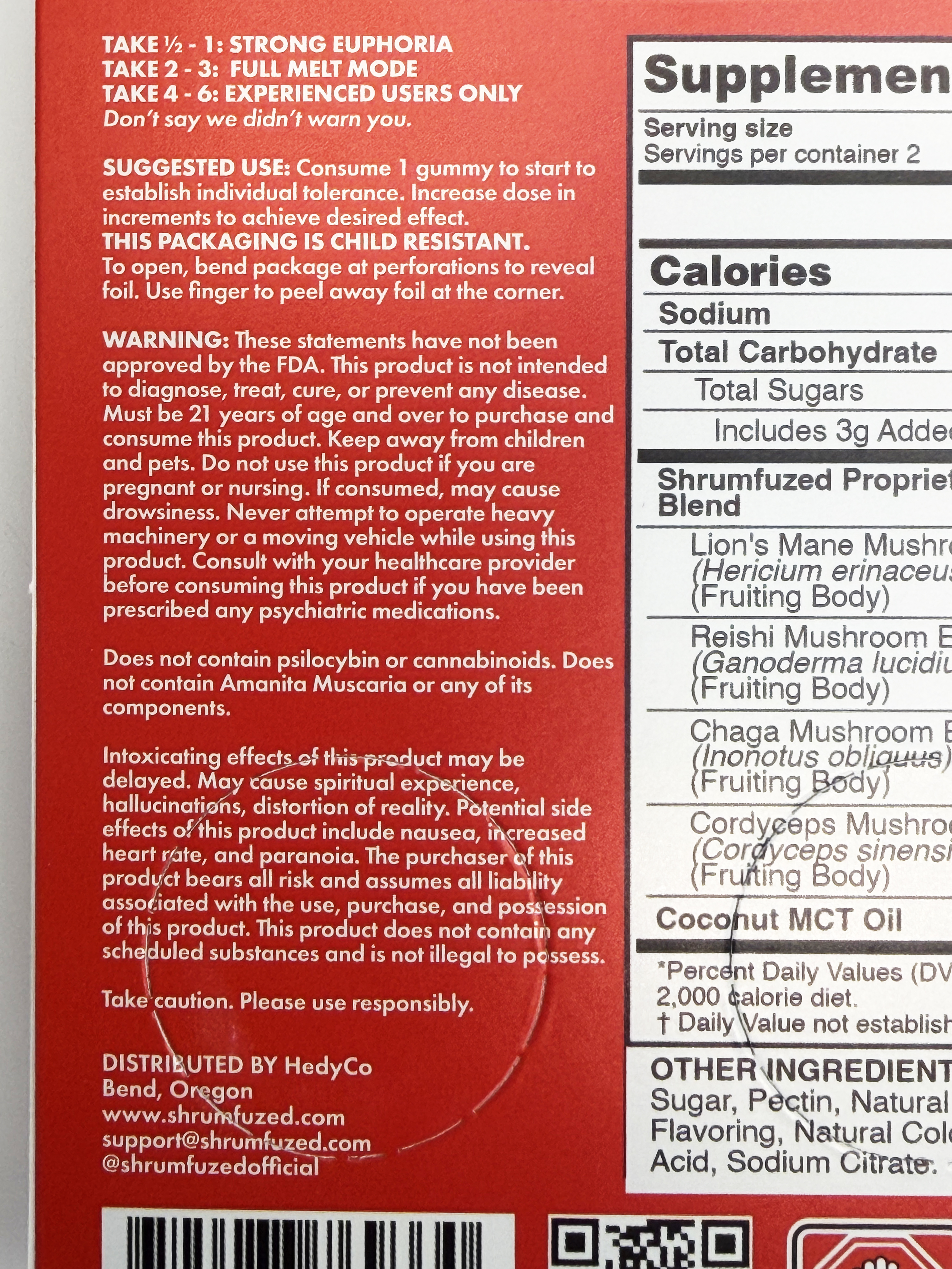 Underdogs Lab Shrumfuzed MAX Gummies 1600mg Each (2ct/pk)-Strawmelon — alternate view 11