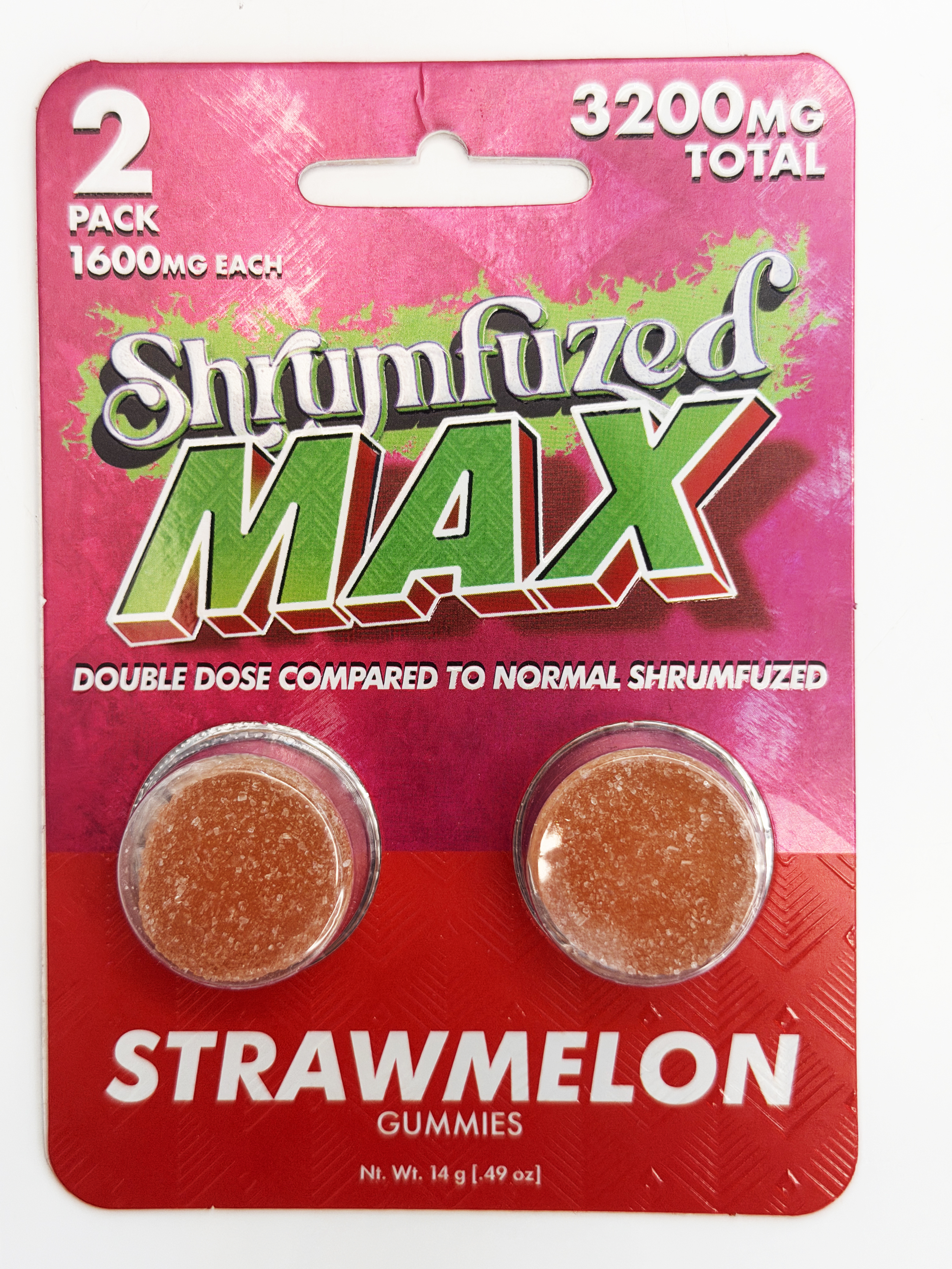 Underdogs Lab Shrumfuzed MAX Gummies 1600mg Each (2ct/pk)-Strawmelon — alternate view 12