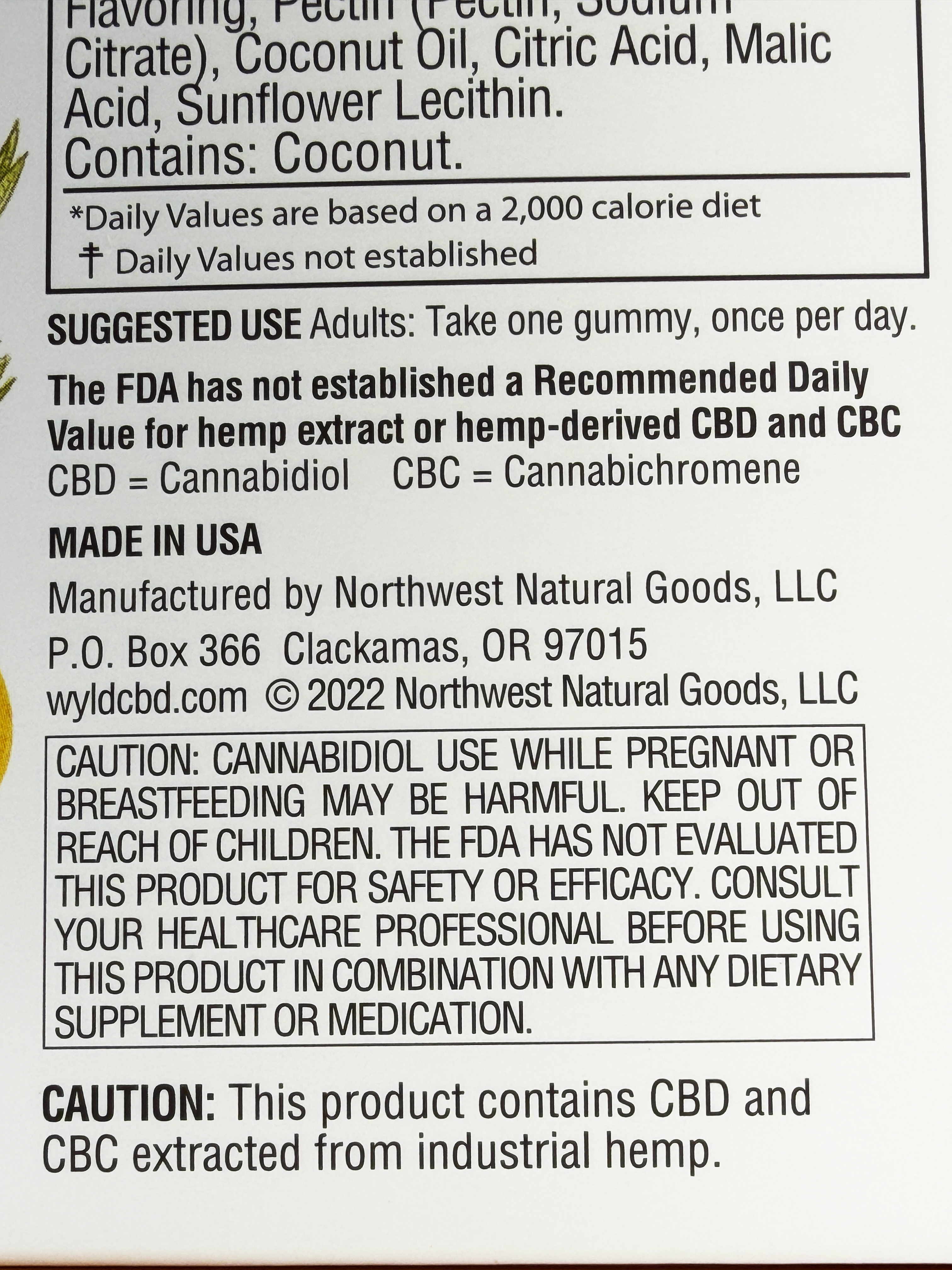 Underdogs Lab WYLD CBD 2:1 CBD:CBG 40ct Gummies-800mg Pear — alternate view 8