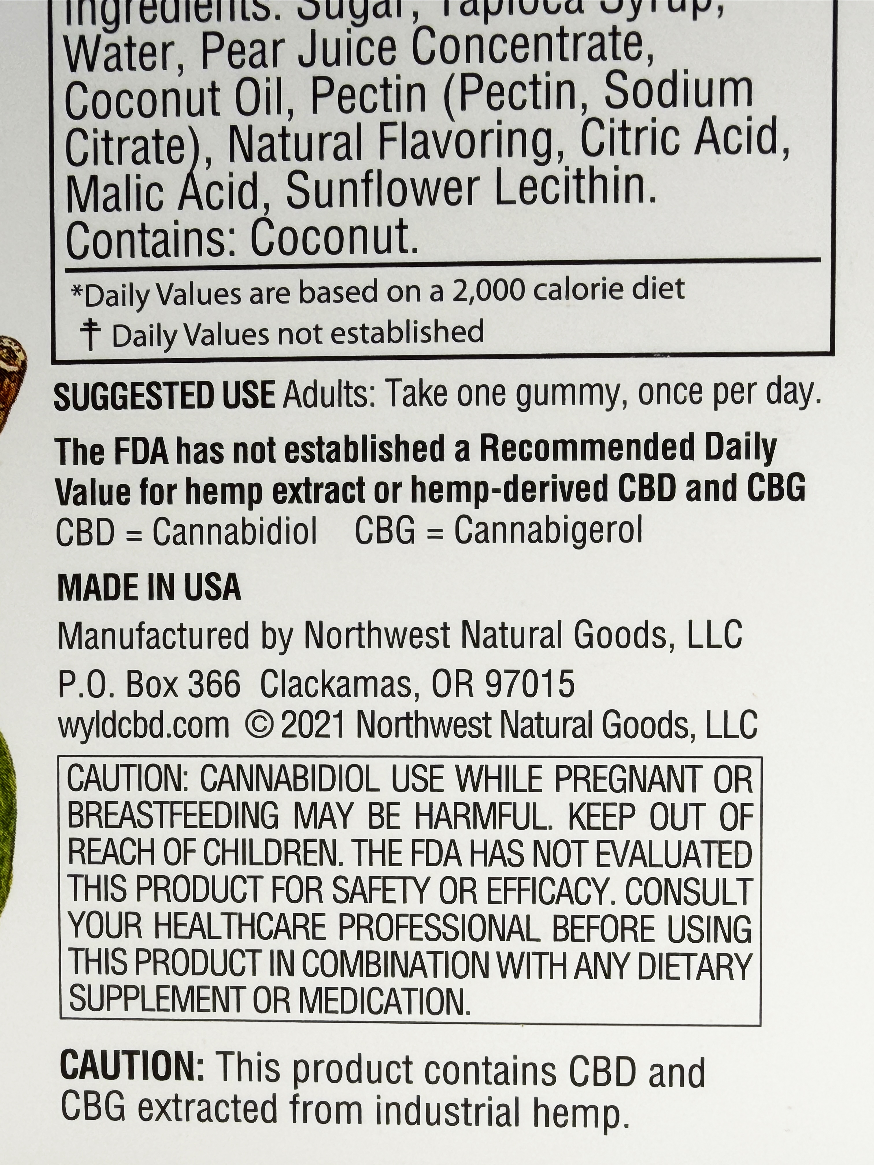 Underdogs Lab WYLD CBD 2:1 CBD:CBG 40ct Gummies-800mg Pear — alternate view 11