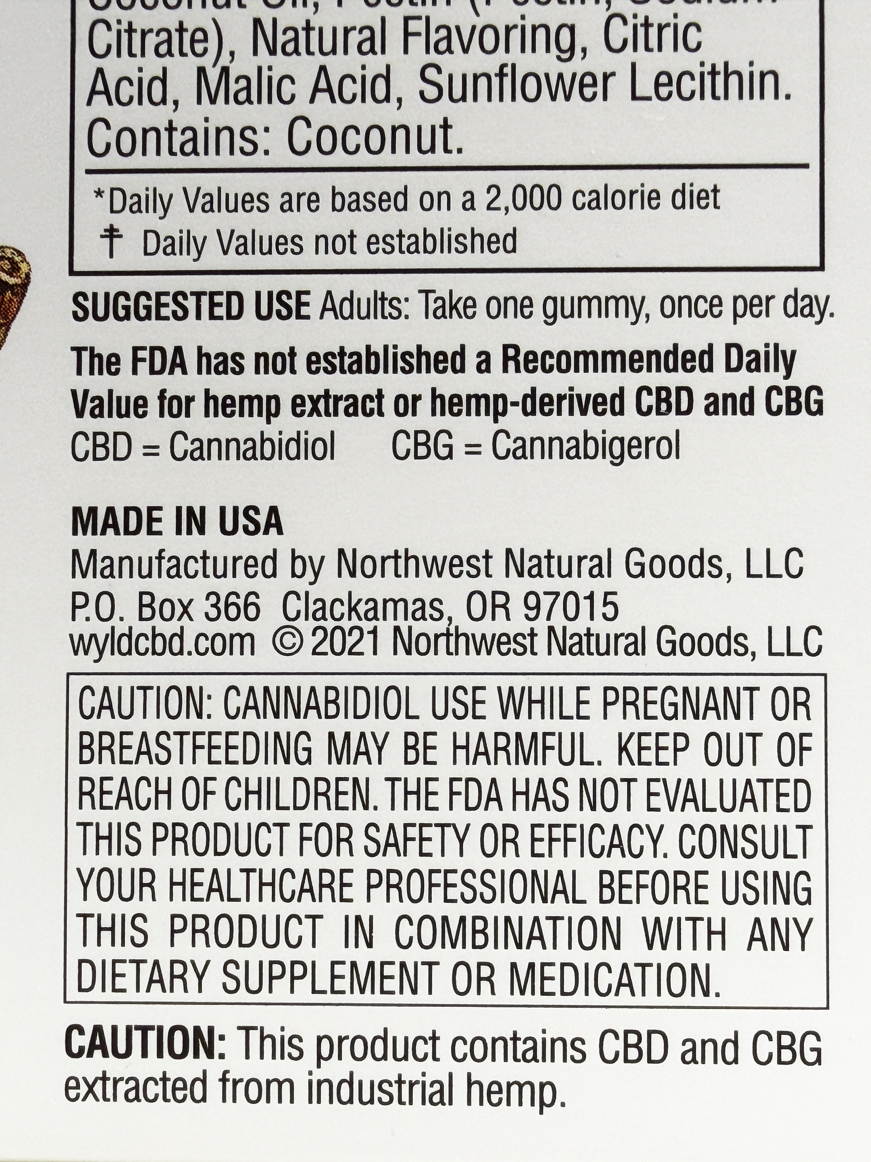 Underdogs Lab WYLD CBD 2:1 CBD:CBG 10ct Gummies-250 mg Raspberry — alternate view 9