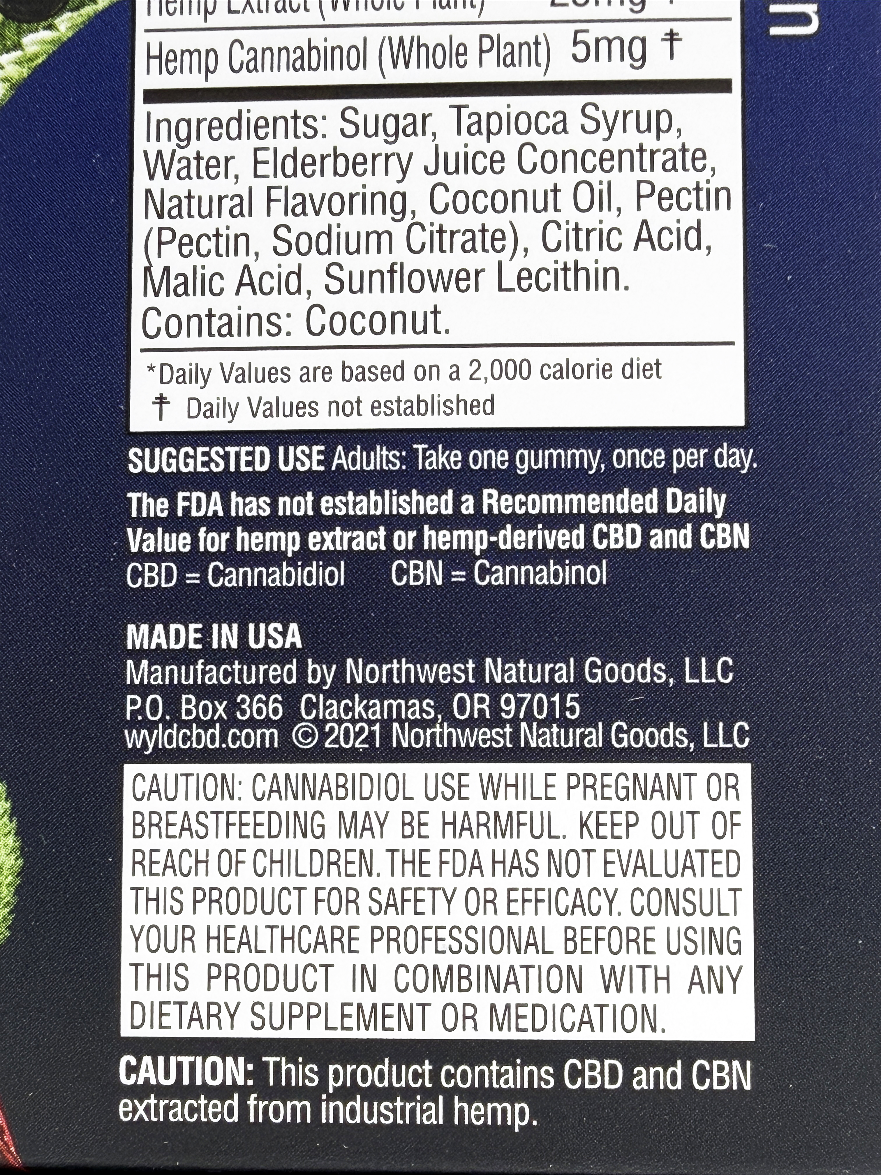 Underdogs Lab WYLD CBD 2:1 CBD:CBG 10ct Gummies-250 mg Raspberry — alternate view 12
