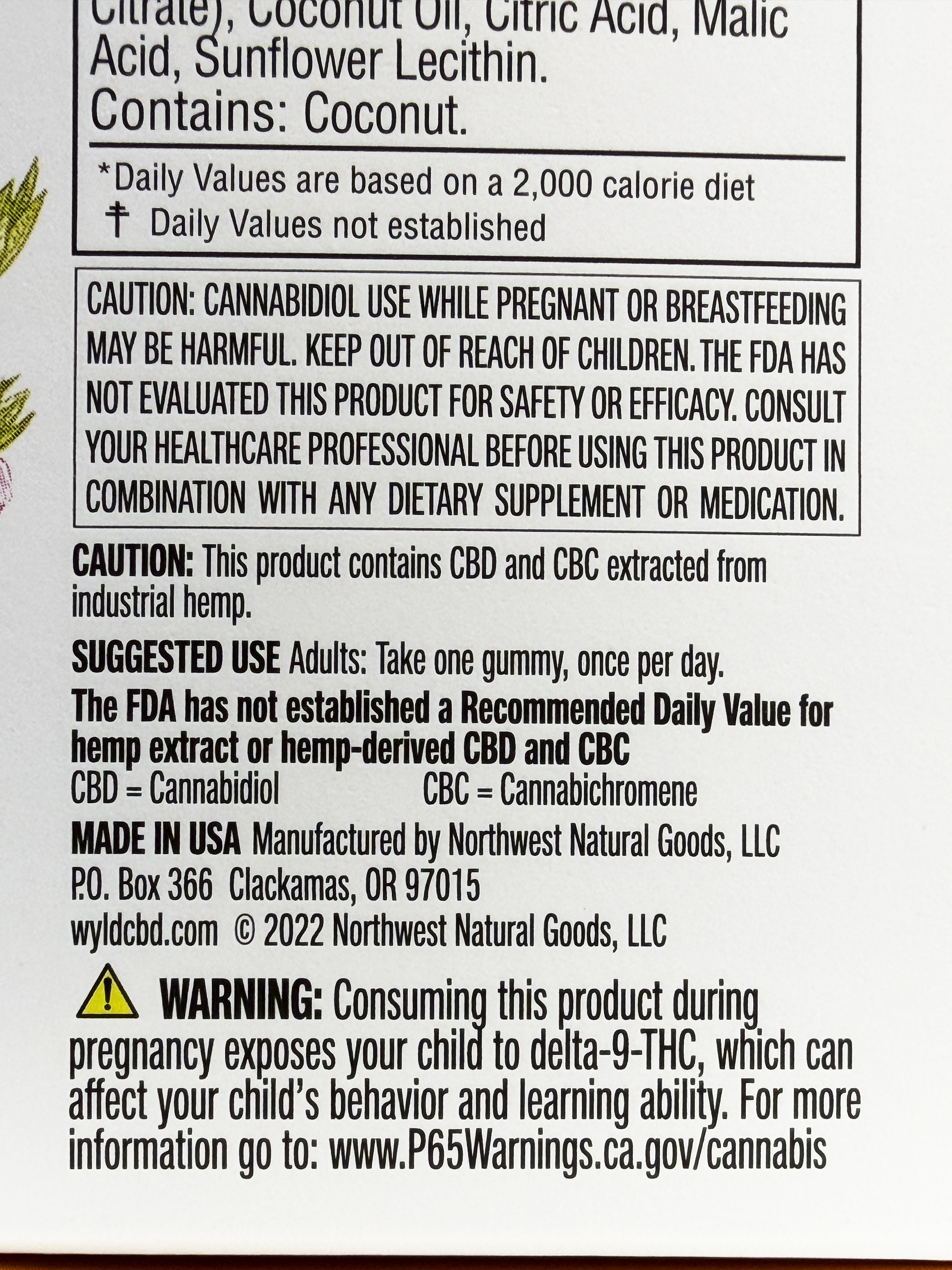Underdogs Lab WYLD CBD 2:1 CBD:CBG 10ct Gummies-250 mg Raspberry — alternate view 15
