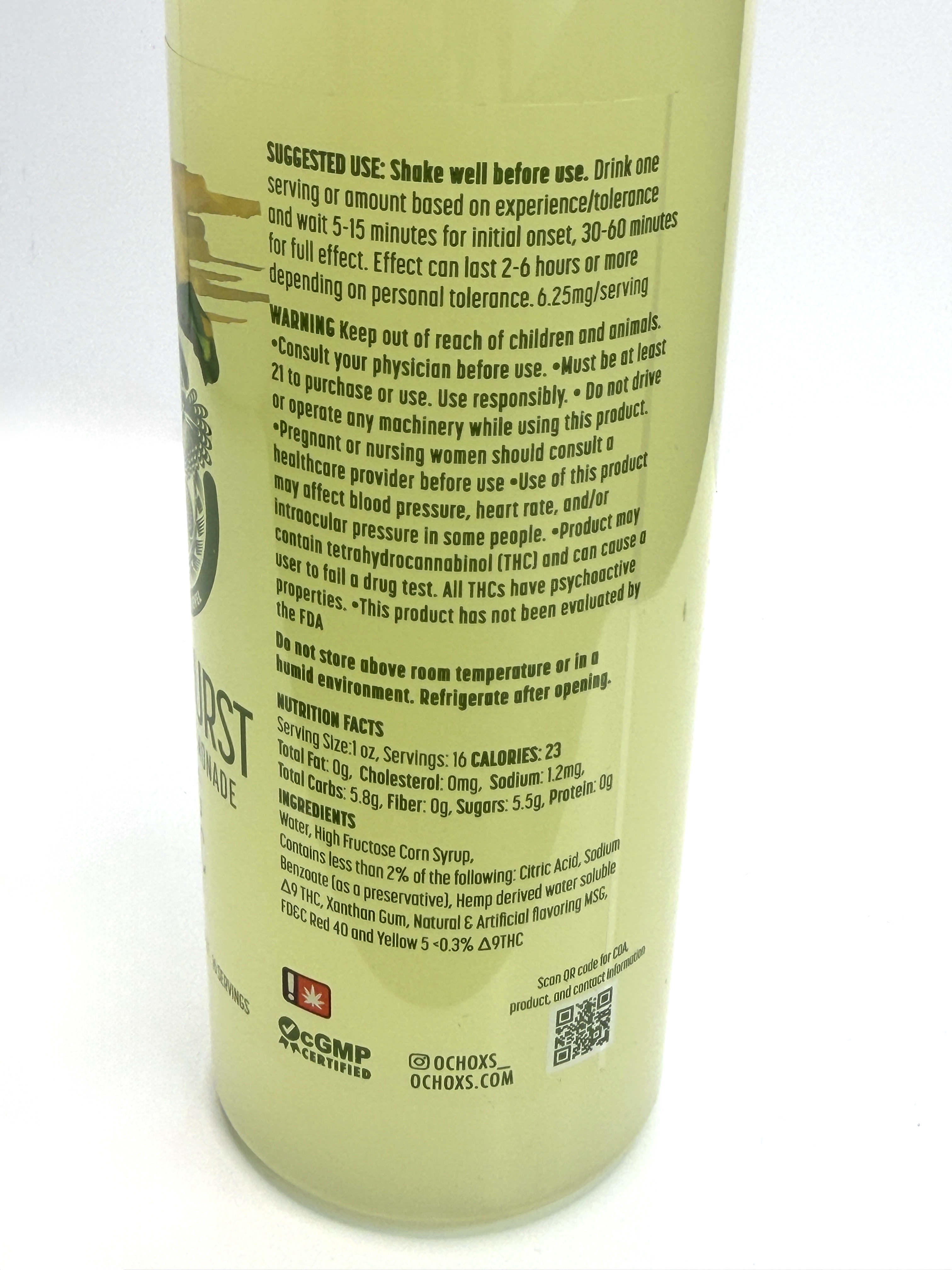 Underdogs Lab OCHOxs Juice 100mg Delta 9 - Higher Level Lemonade — alternate view 8