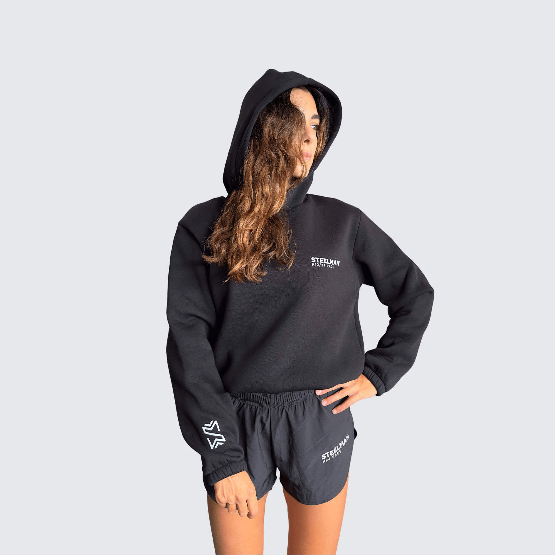 Felpa Crop nera
