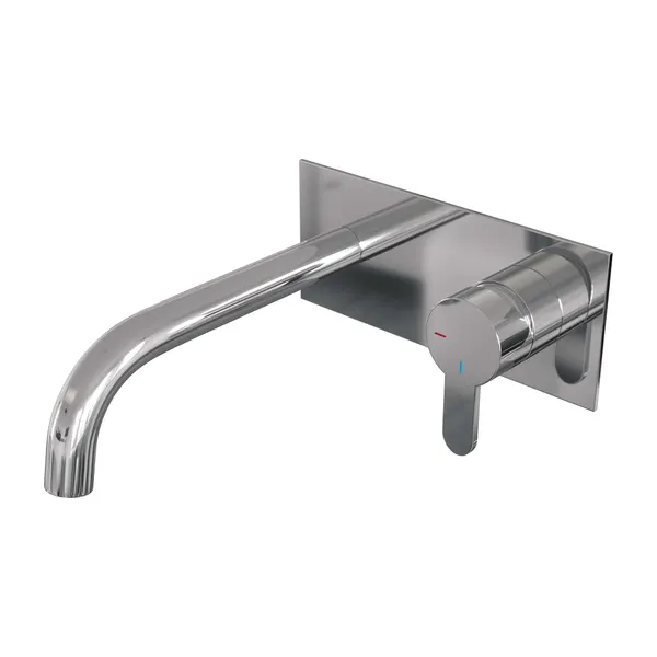 BRAUER Edition inbouw wastafelmengkraan met gebogen uitloop en afdekplaat model D1