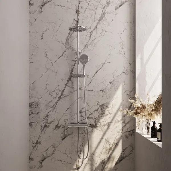 BRAUER Edition opbouw thermostatische regendouche SET 02 met 20 cm hoofddouche en 3-standen handdouche en doucheslang