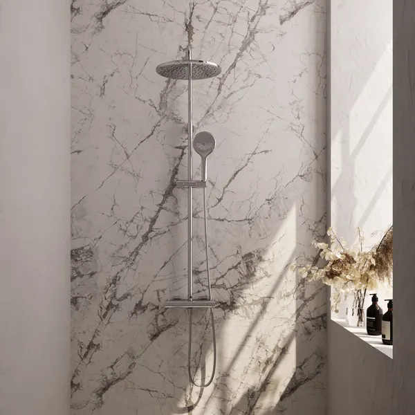BRAUER Edition opbouw thermostatische regendouche SET 04 met 30 cm hoofddouche en 3-standen handdouche en doucheslang