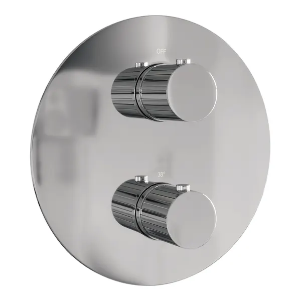 BRAUER Stripe 3-weg inbouwthermostaat rond met in- en afbouwdelen