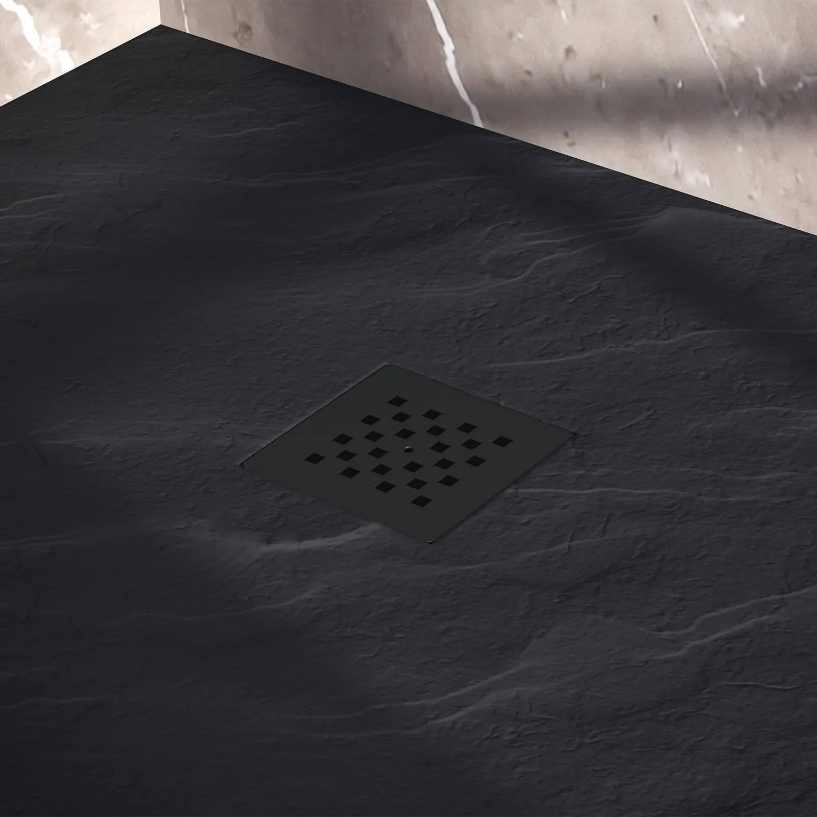 BRAUER Douchebak Asteroid 100x140 incl. antislip en antibacterieel mineraalmarmer, foto 3 van 6