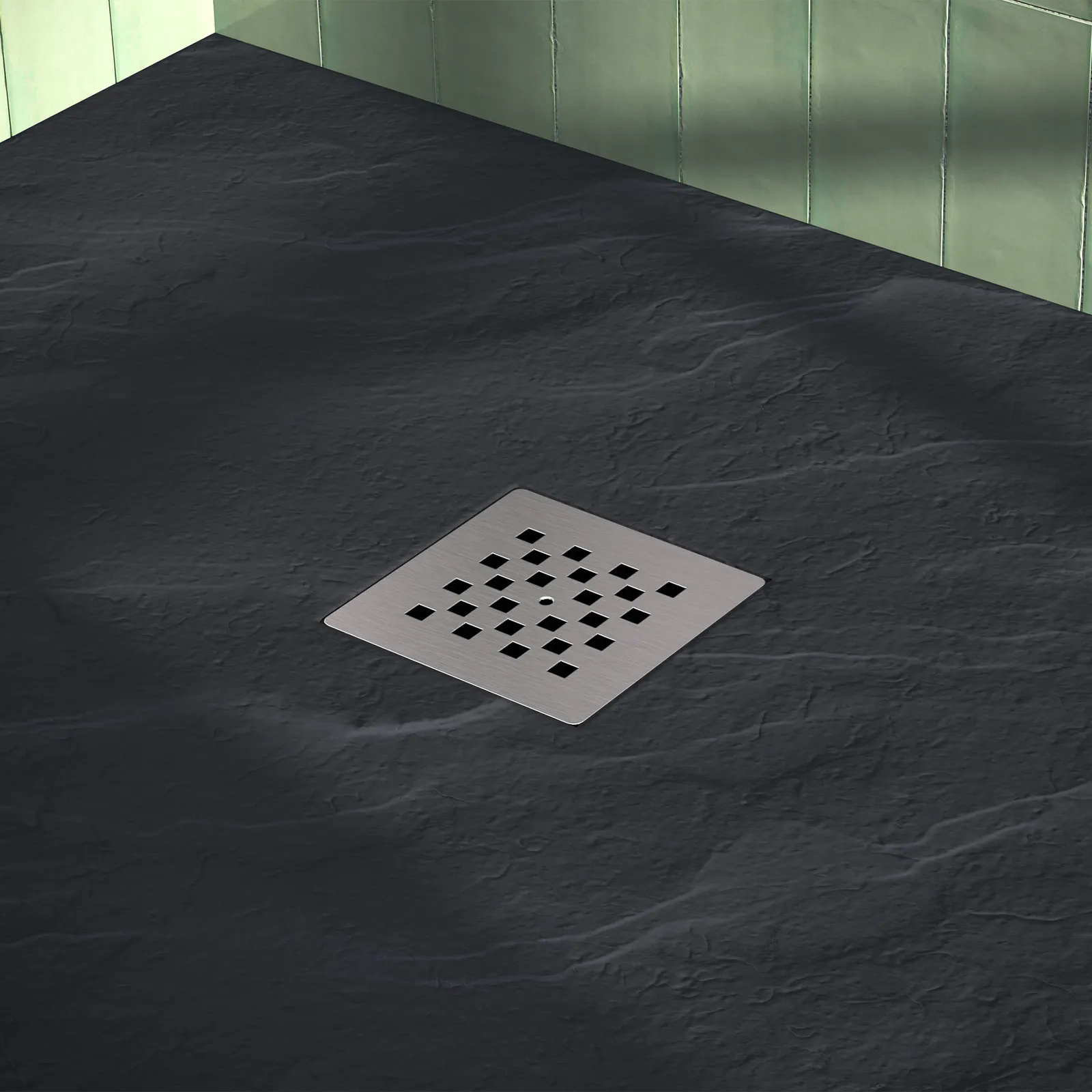 BRAUER Douchebak Asteroid 90x90 incl. antislip en antibacterieel mineraalmarmer, foto 4 van 6