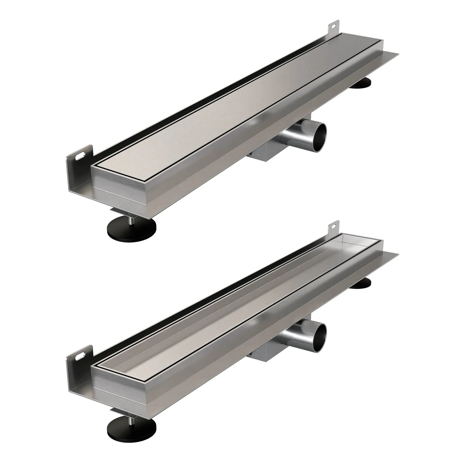 BRAUER Douchegoot met multifunctioneel rooster en flens voor wandmontage 7 x 50