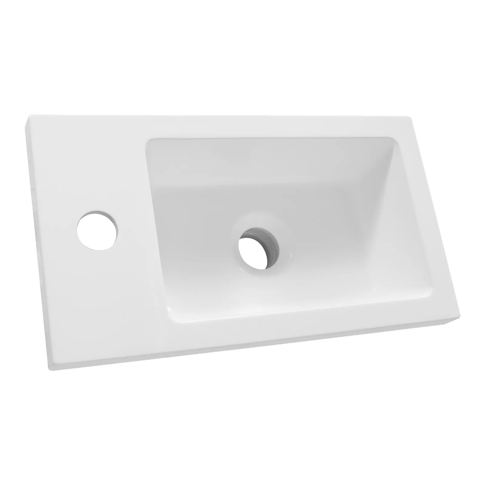 BRAUER Solar Slim opbouw fontein 40 met 1 kraangat en links/rechts te plaatsen mineraalmarmer