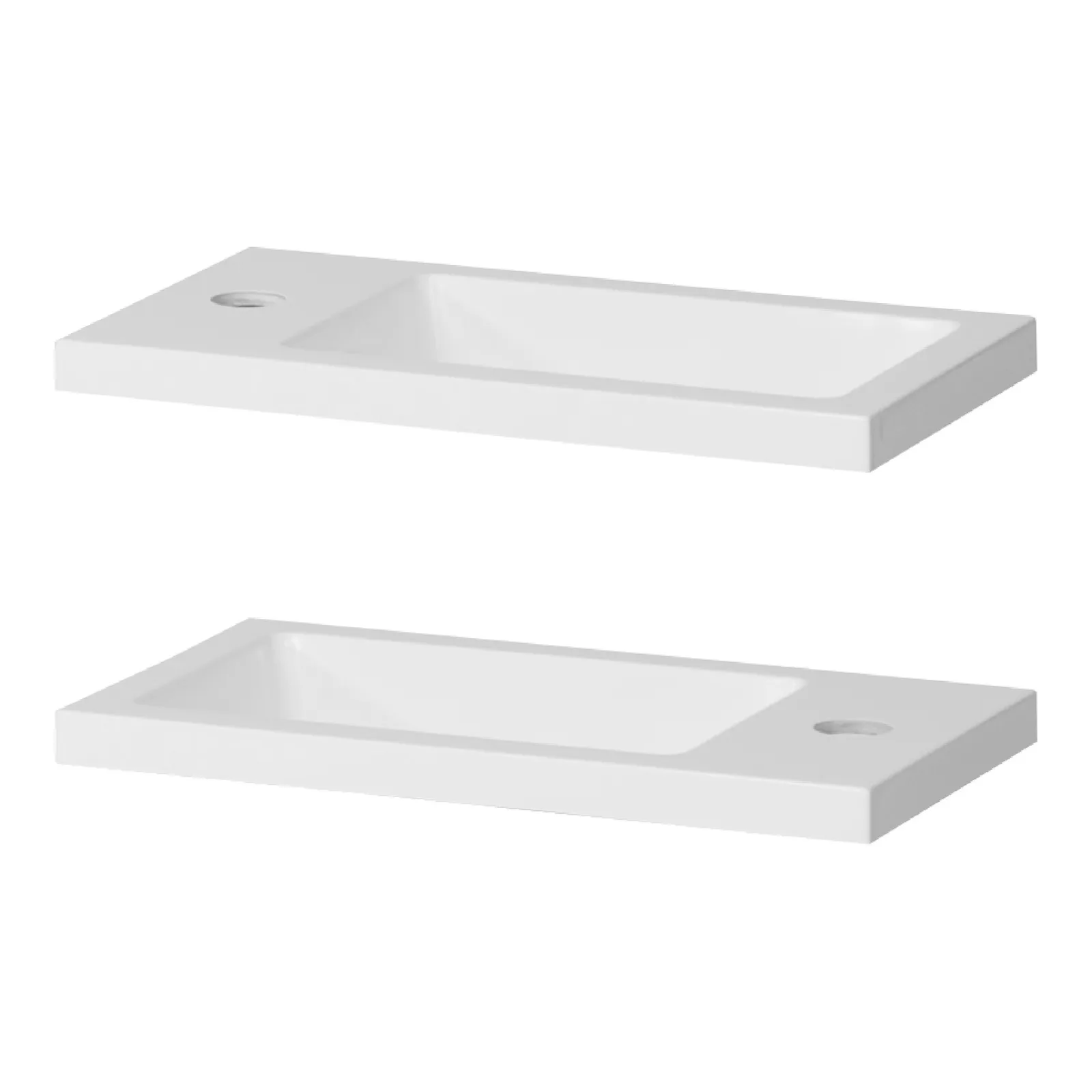 BRAUER Solar Slim opbouw fontein 40 met 1 kraangat en links/rechts te plaatsen mineraalmarmer, foto 2 van 2