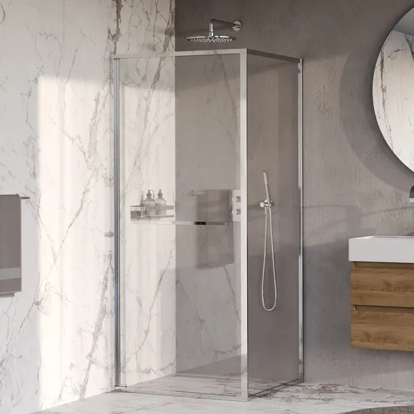 BRAUER Luminis douchecabine 2-delig naar binnen draaiend helder glas 90x90x200 omkeerbaar incl. glascoating