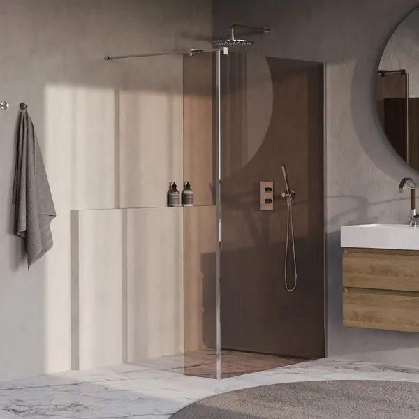 BRAUER Oblivion inloopdouche brons glas 120x200 met zijwand 30 incl. glascoating