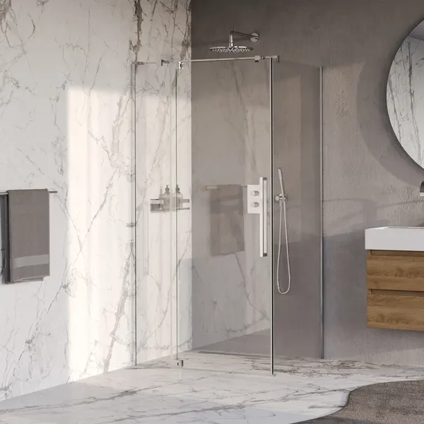 BRAUER Stellar douchecabine met draaideur helder glas 100x80x200 omkeerbaar incl. glascoating