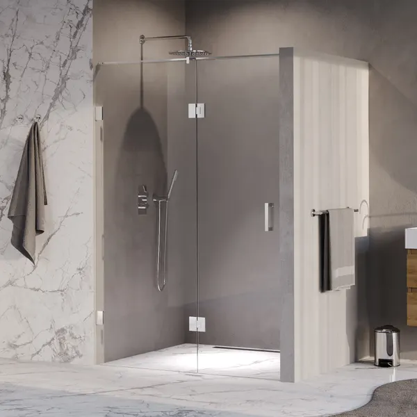 BRAUER Void nisdeur 2-delig helder glas 130x200 omkeerbaar met draaideur 60 aan glas incl. glascoating